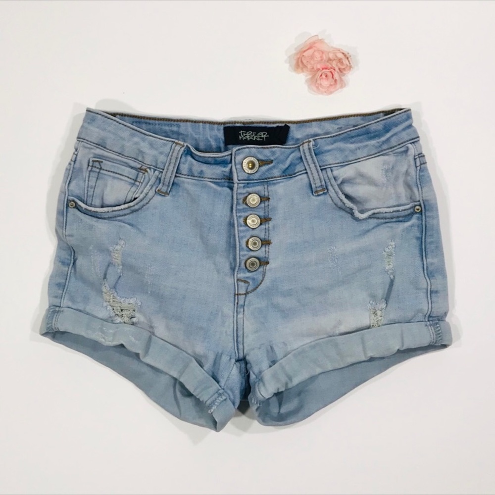 Thread Market BoHo Distressed High Waist Shorts